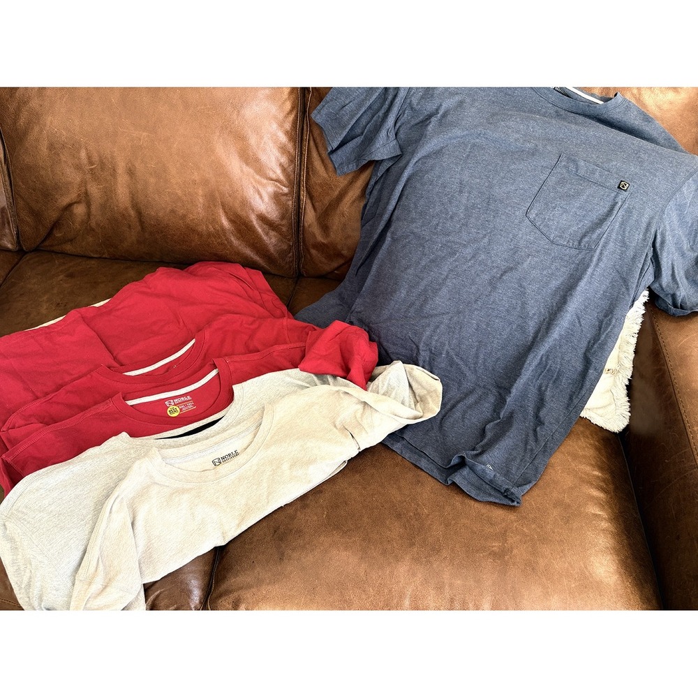 Noble Outfitters Best Dang Work Tee Mens XXL Tall Pocket Shirt Lot Red Blue Gray